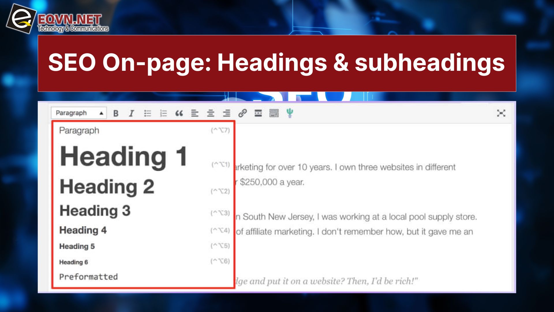 Yếu tố SEO Onpage: Headings and subheadings