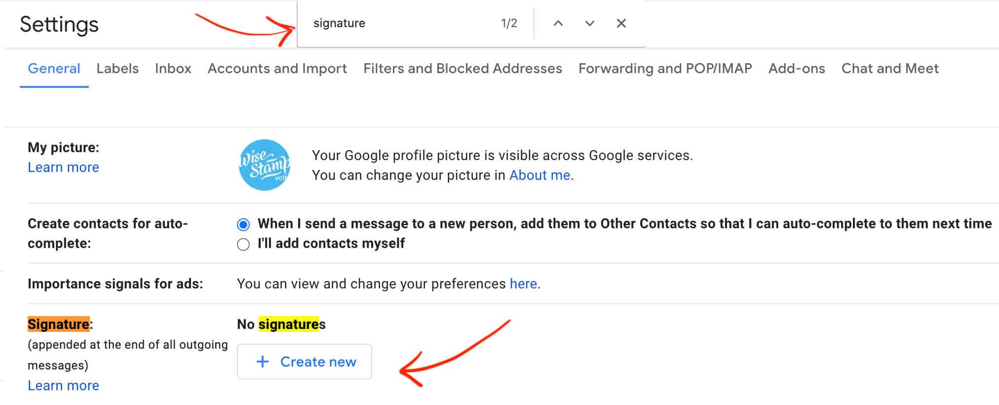 Cách tạo ra chữ ký vô gmail 2