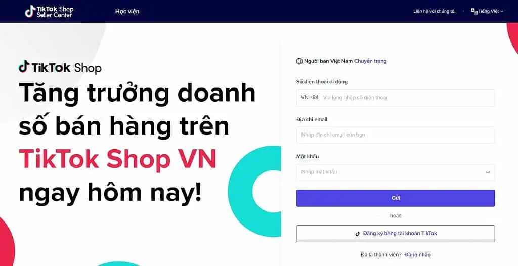 Hướng Dẫn Chi Tiết Cách Bán Hàng Trên TikTok Shop Cho Người Mới 7 đăng nhập tiktok shop