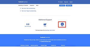 Chat trực tiếp với Support của Facebook