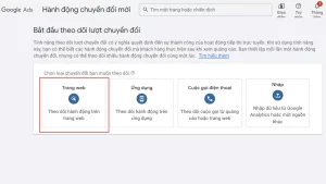 Chọn loại chuyển đổi muốn theo dõi