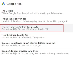 Theo dõi chuyển đổi trên Google Ads
