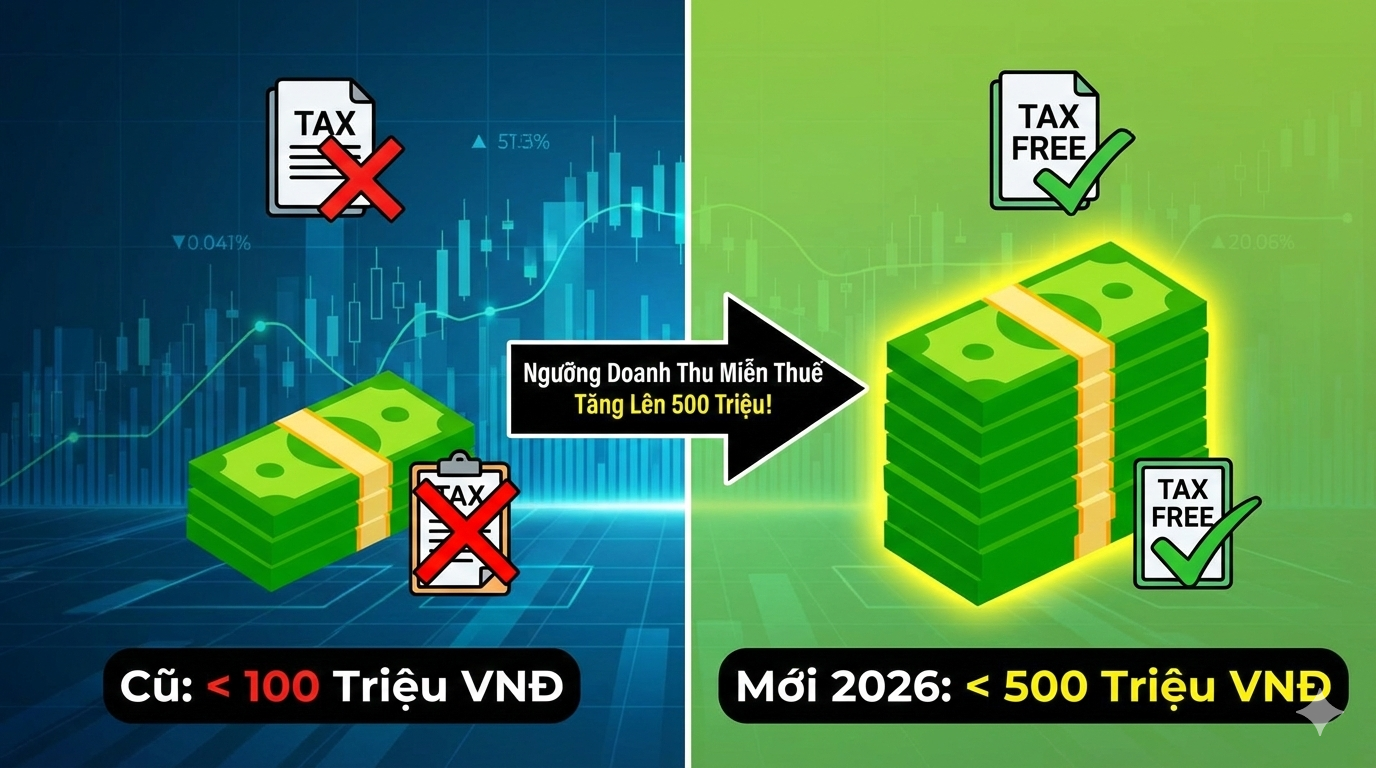 Thuế trên TikTok Shop 2026: Ngưỡng 500 Triệu & Những Thay Đổi Cốt Yếu Ngưỡng doanh thu nộp thuế TikTok 2026