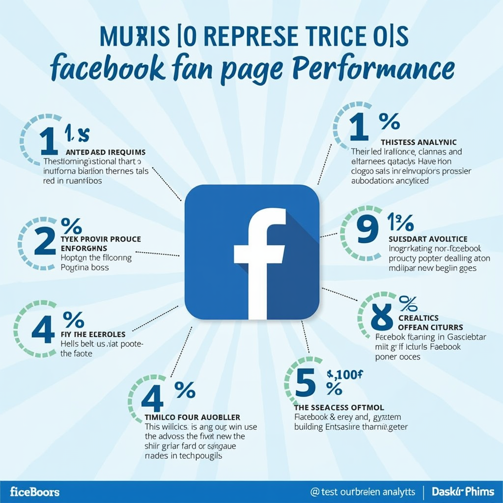 A visually appealing graphic showcasing various tools for analyzing Facebook fan page performance, including both native Facebook tools and third-party analytics platforms, with a focus on data visualization and user-friendly interfaces.