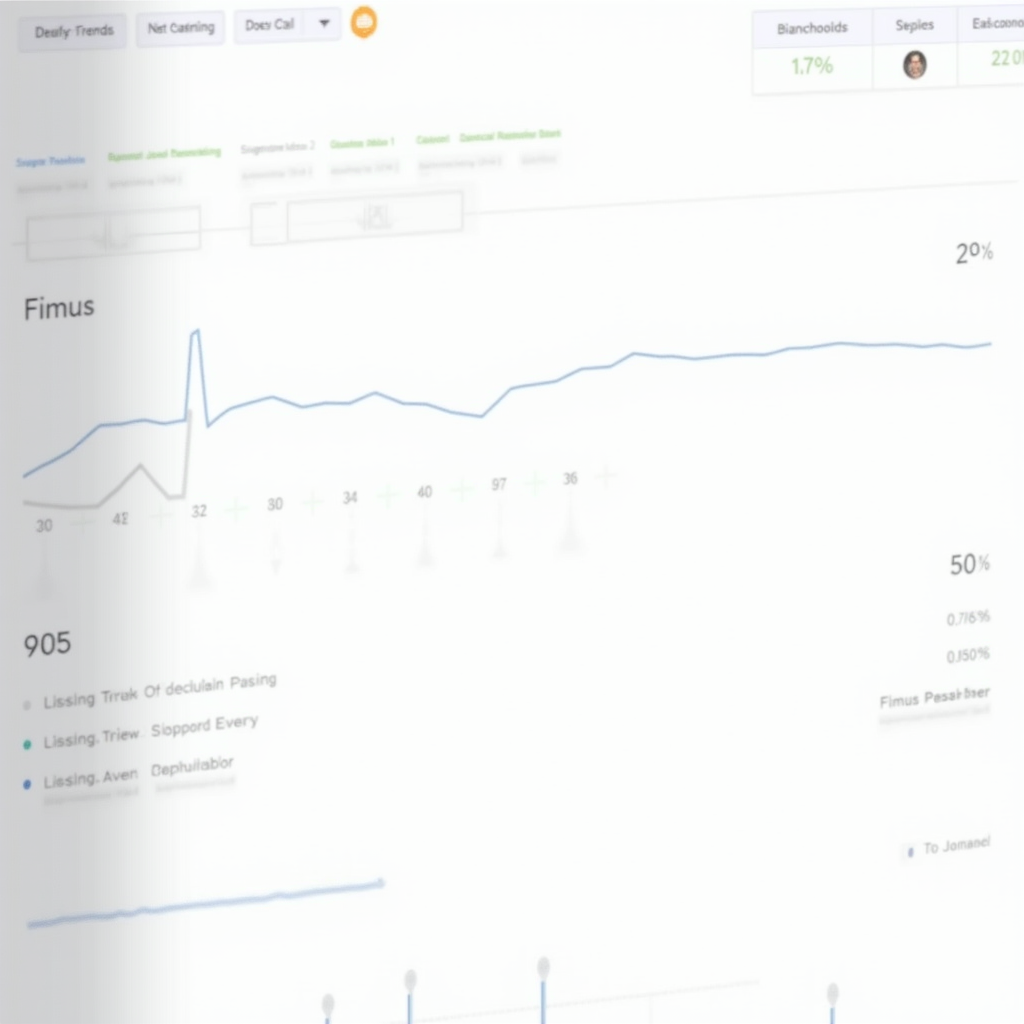 Công cụ theo dõi thứ hạng từ khóa 2025: Hướng dẫn chi tiết 2 A modern dashboard displaying keyword rankings for various terms, highlighting trends and changes over time. The design should be clean and intuitive, emphasizing data visualization with charts and graphs.
