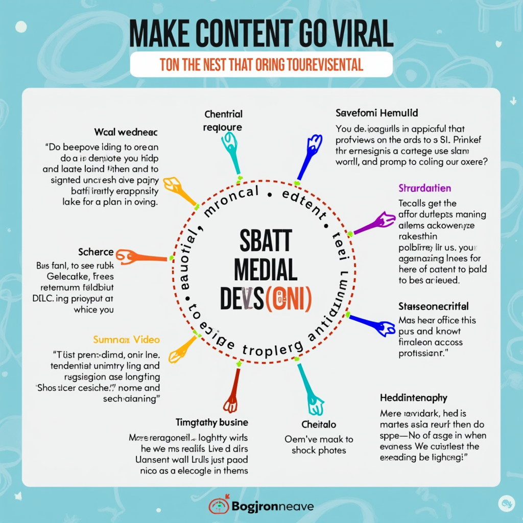 A visually appealing infographic illustrating the key elements that make content go viral, such as emotional resonance, entertainment value, and shareability.