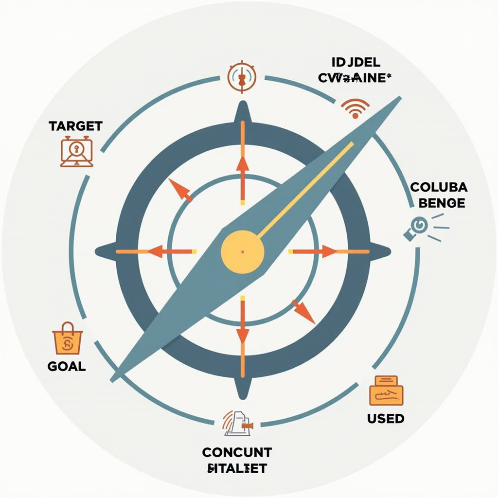 Kim chỉ nam dẫn lối thành công cho chiến lược nội dung 2 A compass pointing towards a target with the words