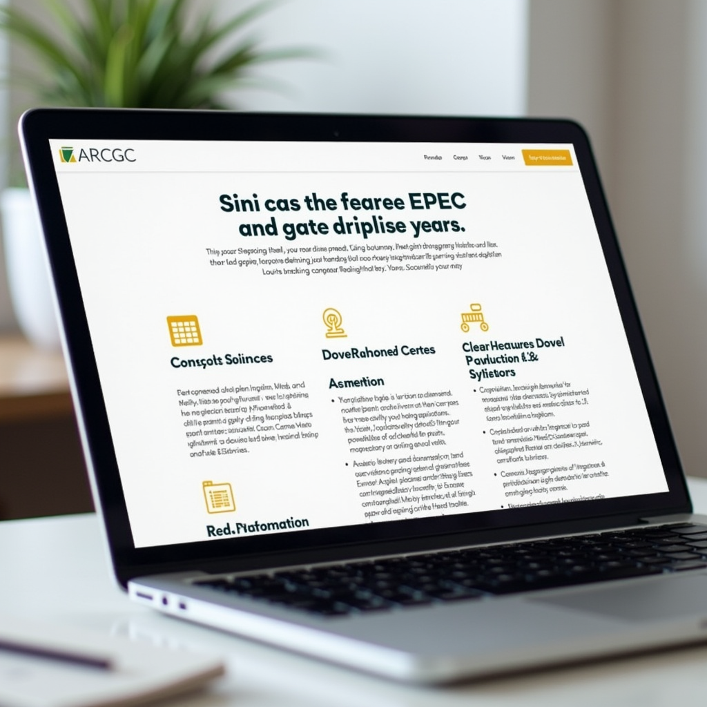 A clean and modern website layout is displayed on a laptop screen. The content is well-formatted with clear headings, short paragraphs, bullet points, and visually appealing images. The overall impression is that the content is easy to scan and understand.