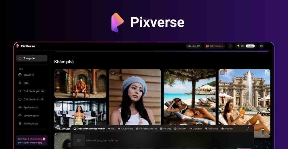 Nền tảng AI tạo video miễn phí PixVerse