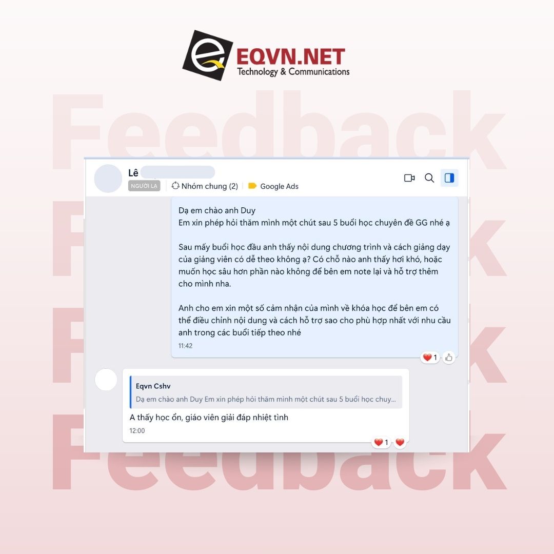 feedback khoa hoc digital marketing eqvn 12