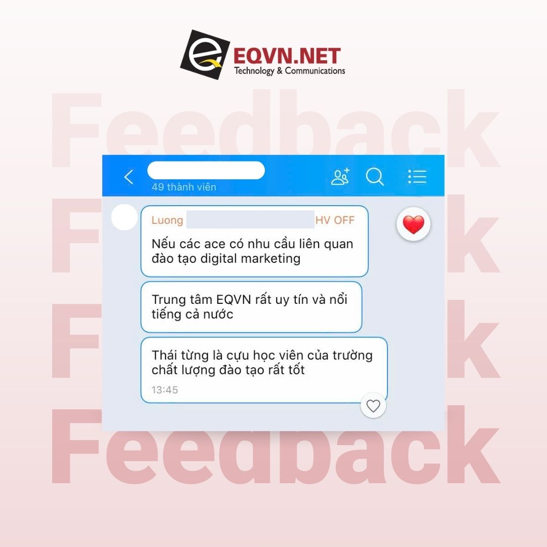 feedback khoa hoc digital marketing eqvn